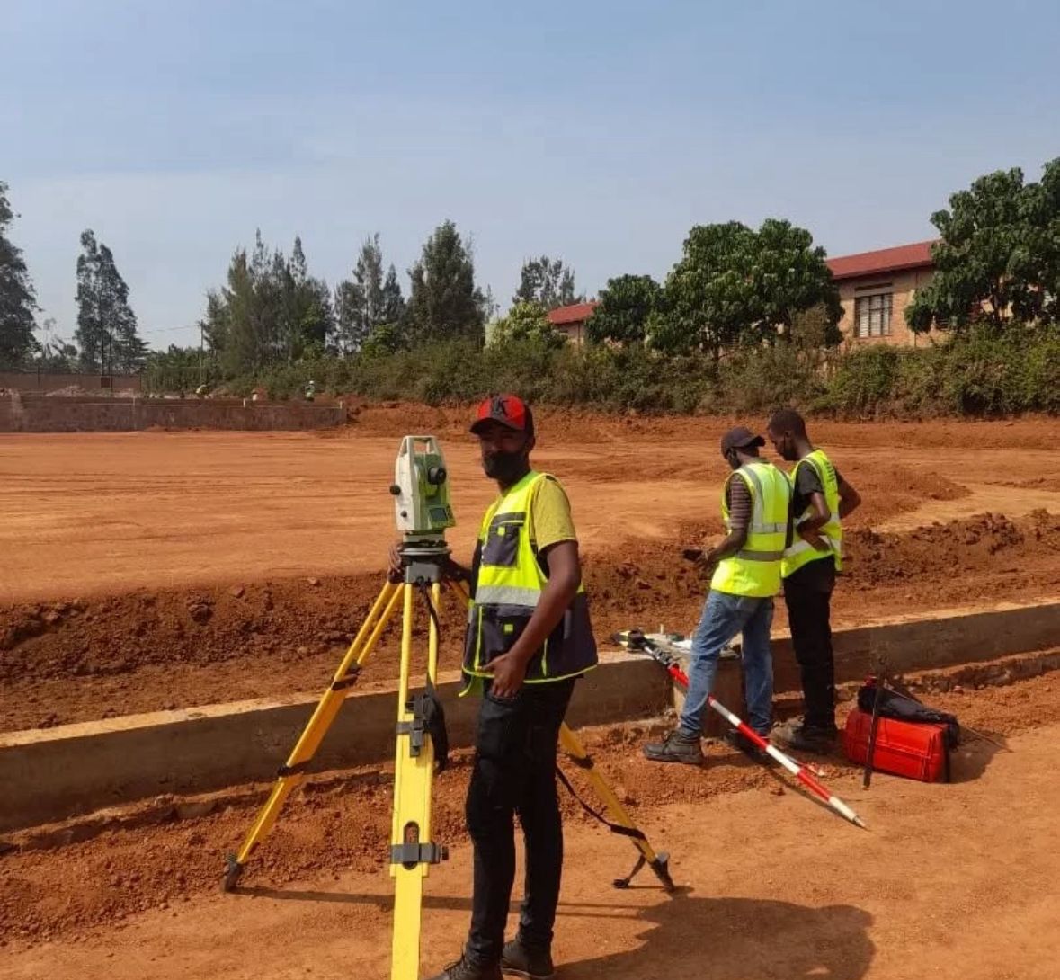Survey team on infrastructure project